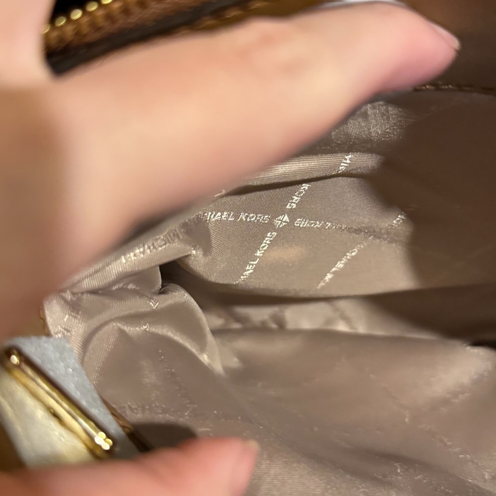 Michael Kors Whitney Medium Quilted Chain shoulder Tote bag in luggage tan. - Picture 11 of 15